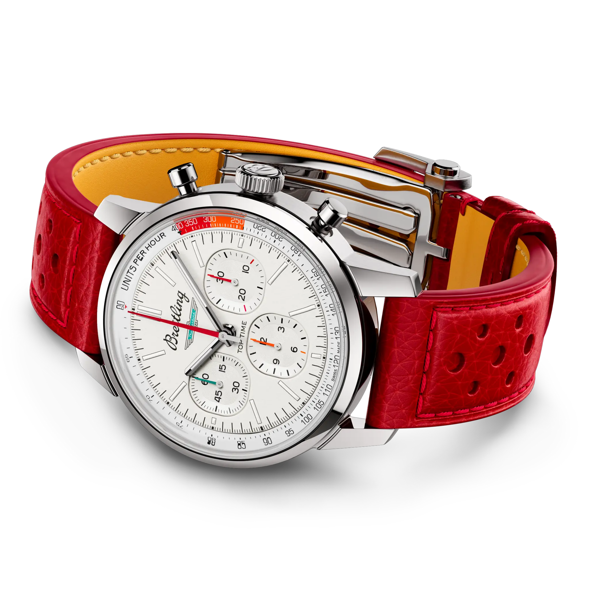 Breitling Top Time B01 Ford Thunderbird reference AB01766A1A1X1 with White dial, Stainless steel case, calfskin strap, bracelet or strap configuration view