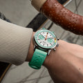 Breitling Top Time B01 Fausto Coppi reference AB01768A1A1X1 with White dial, Stainless steel case, calfskin strap, on-wrist view