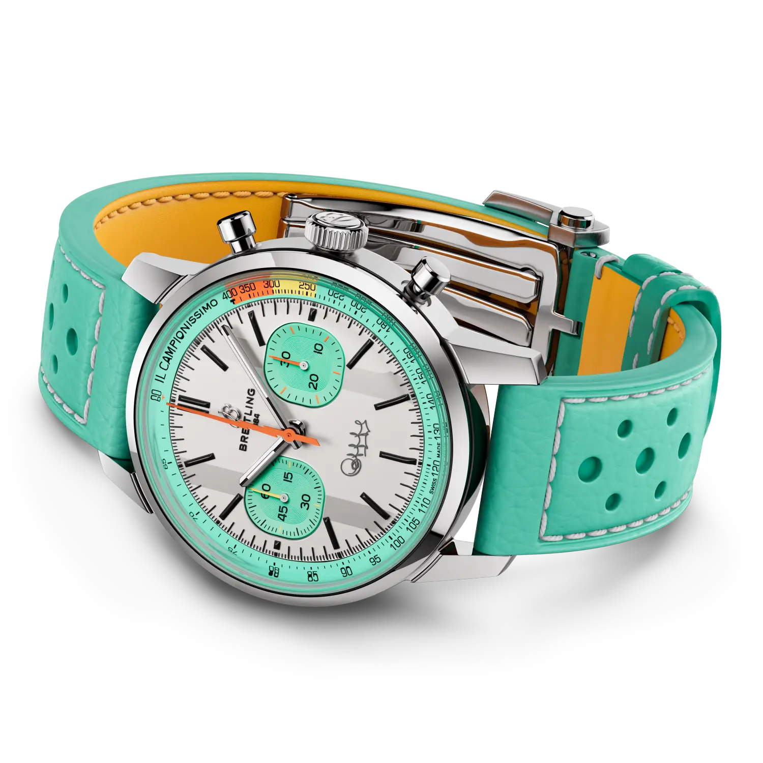 Breitling Top Time B01 Fausto Coppi reference AB01768A1A1X1 with White dial, Stainless steel case, calfskin strap, bracelet or strap configuration view