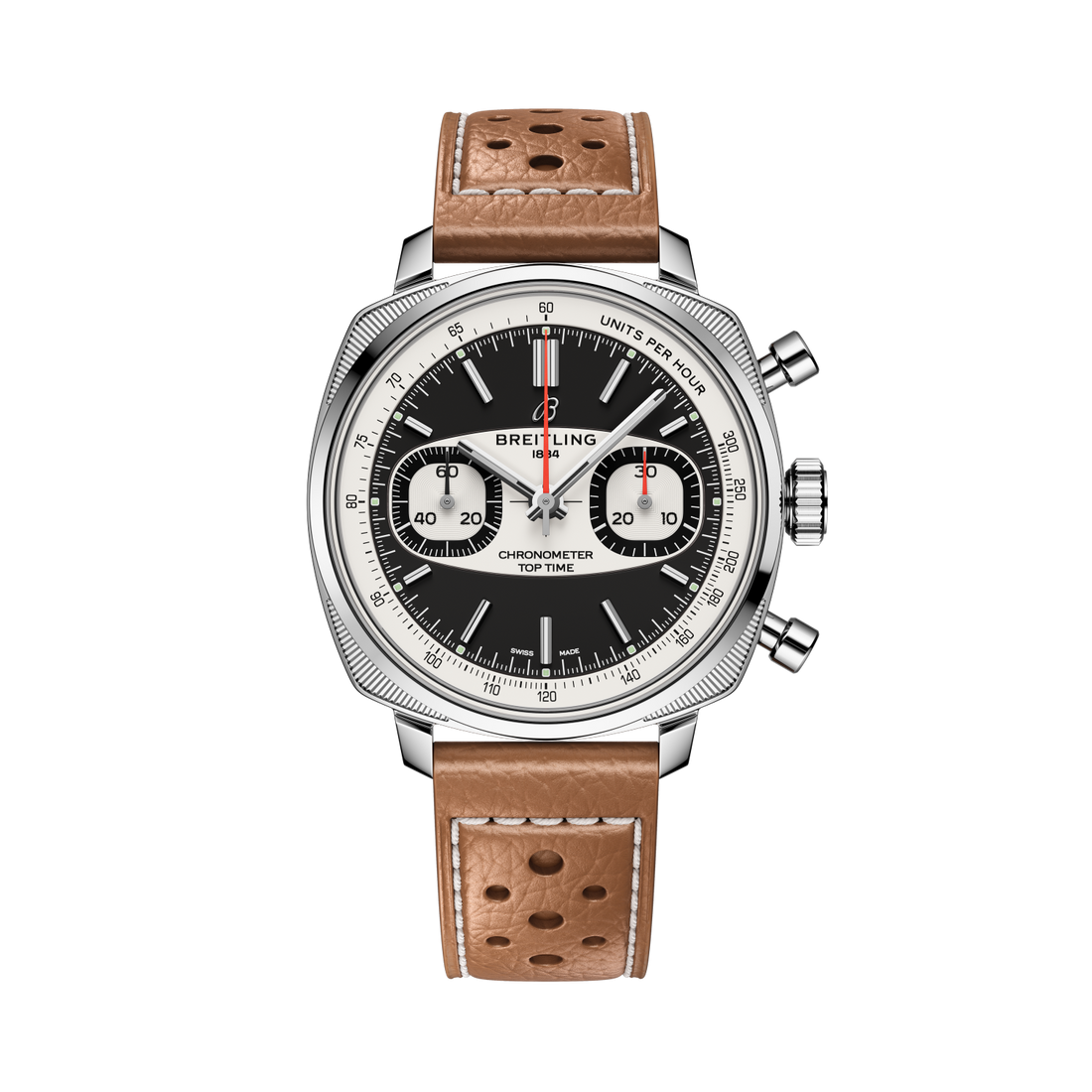Breitling Top Time B01 Racing reference AB01771A1B1X1 with Black dial, Stainless steel case, calfskin strap, front view