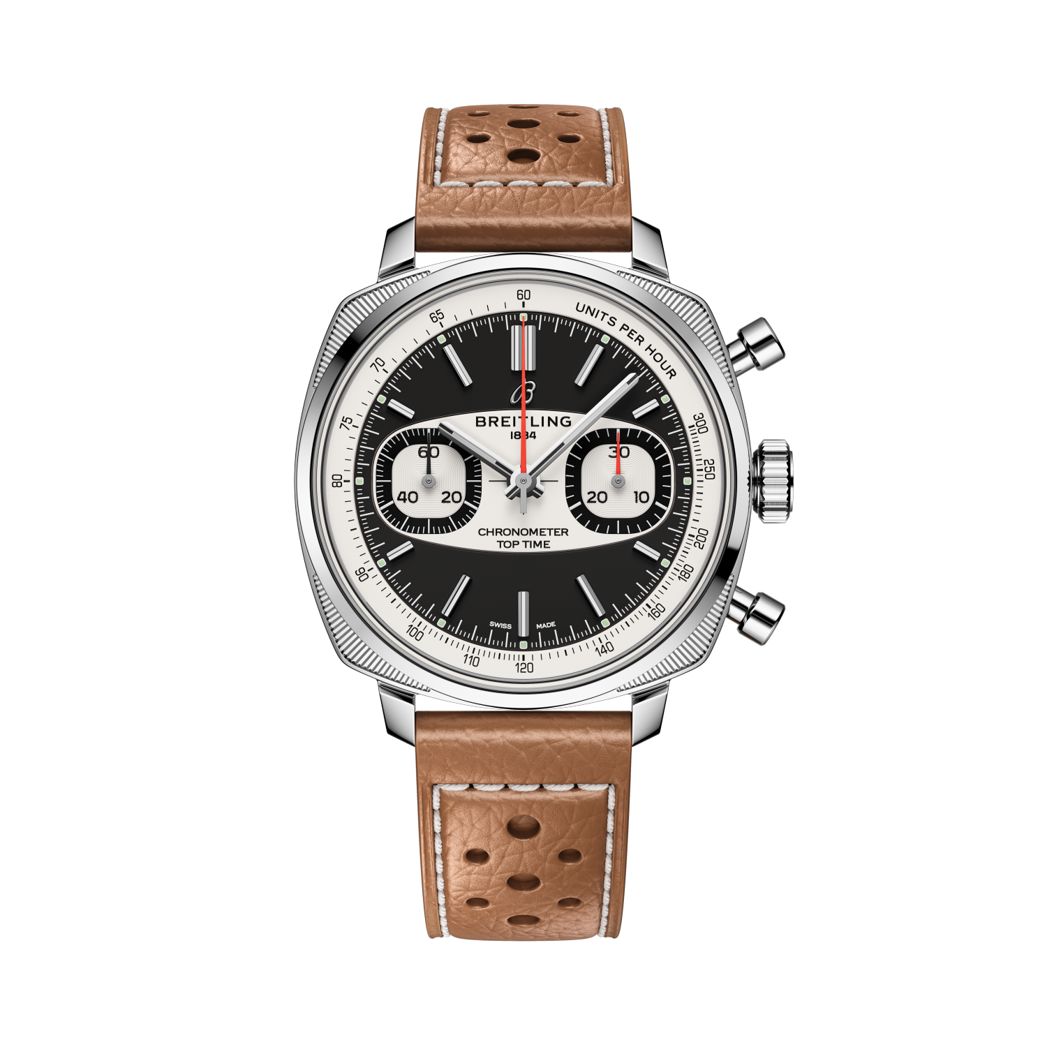 Breitling Top Time B01 Racing reference AB01771A1B1X1 with Black dial, Stainless steel case, calfskin strap, front view