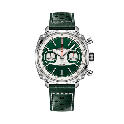 Breitling Top Time B01 Racing reference AB01771A1L1X1 with Green dial, Stainless steel case, calfskin strap, front view