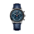 Breitling Navitimer B02 Chronograph 41 Cosmonaute ARTEMIS II reference AB02307A1C1P1 with Meteorite dial, Stainless steel case, alligator strap, front view