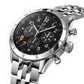 Breitling Super AVI B04 Chronograph GMT 46 P-51 Mustang reference AB04453A1B1A1 with Black dial, Stainless steel case, bracelet, three-quarter view