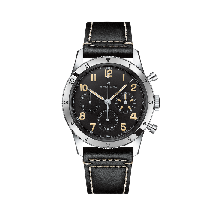 Breitling AVI Ref. 765 1953 Re-Edition Black Dial Black Calfskin Strap AB0920131B1X1 UNWORN 2026