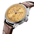 Breitling Premier B09 Chronograph 40 reference AB0930F51H1P1 with Champagne dial, Stainless steel case, alligator strap, three-quarter view