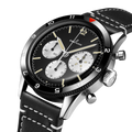 Breitling AVI Ref. 765 1964 Re-Edition reference AB09451A1B1X1 with Black dial, Stainless steel case, calfskin strap, three-quarter view