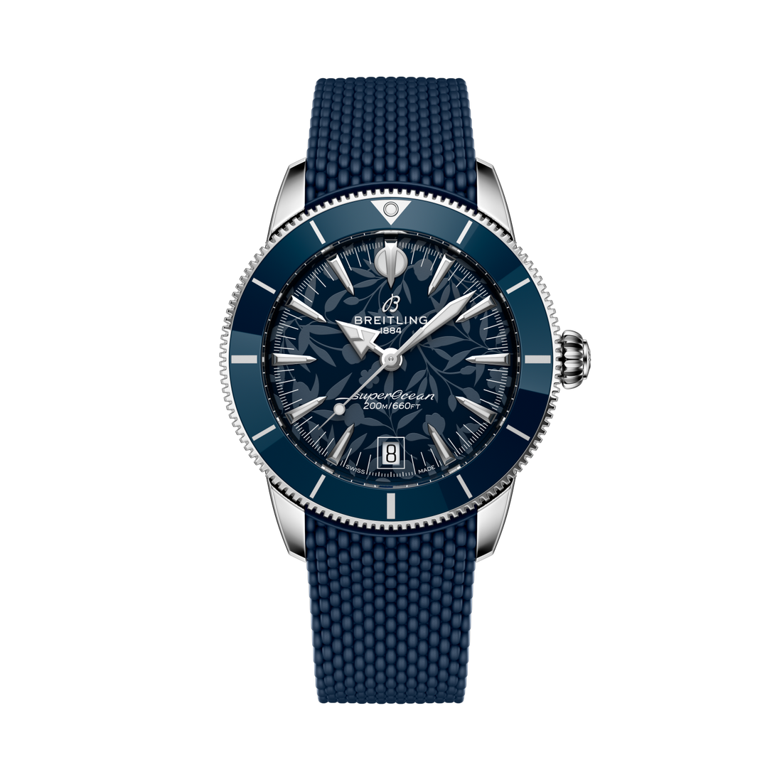 Breitling Superocean Heritage B31 Automatic 40 Kelly Slater reference AB31101A1C1S1 with Blue dial, Stainless steel case, rubber strap, front view