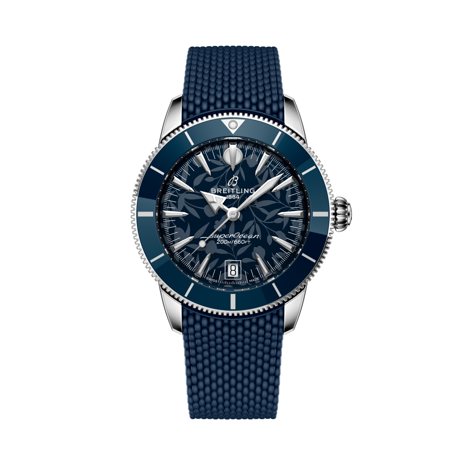 Breitling Superocean Heritage B31 Automatic 40 Kelly Slater reference AB31101A1C1S1 with Blue dial, Stainless steel case, rubber strap, front view