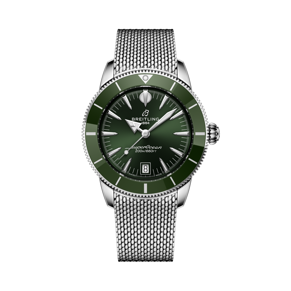 Breitling Superocean Heritage B31 Automatic 40 reference AB3110361L1A1 with Green dial, Stainless steel case, bracelet, front view
