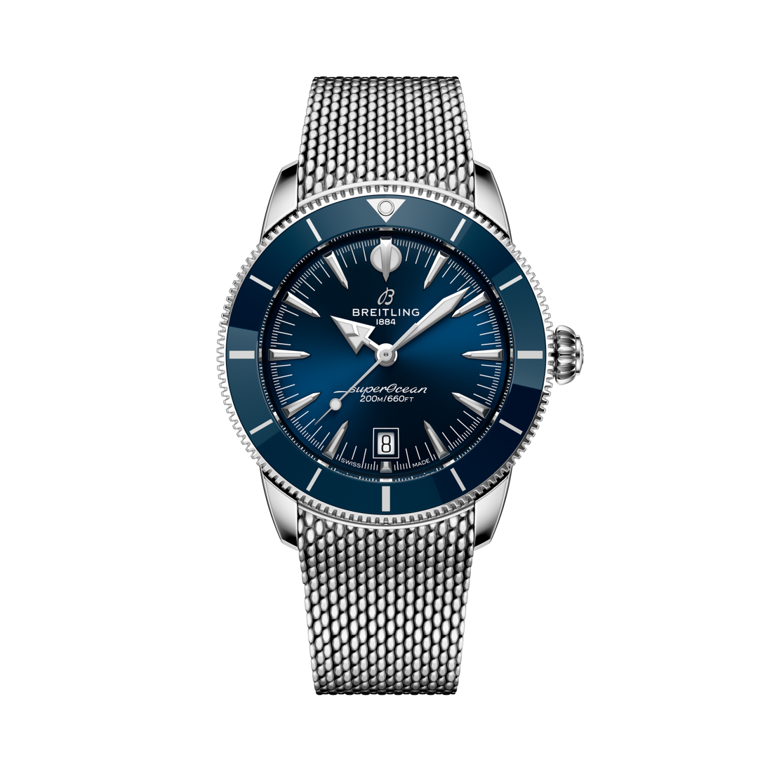 Breitling Superocean Heritage B31 Automatic 42 reference AB3111161C1A1 with Blue dial, Stainless steel case, bracelet, front view