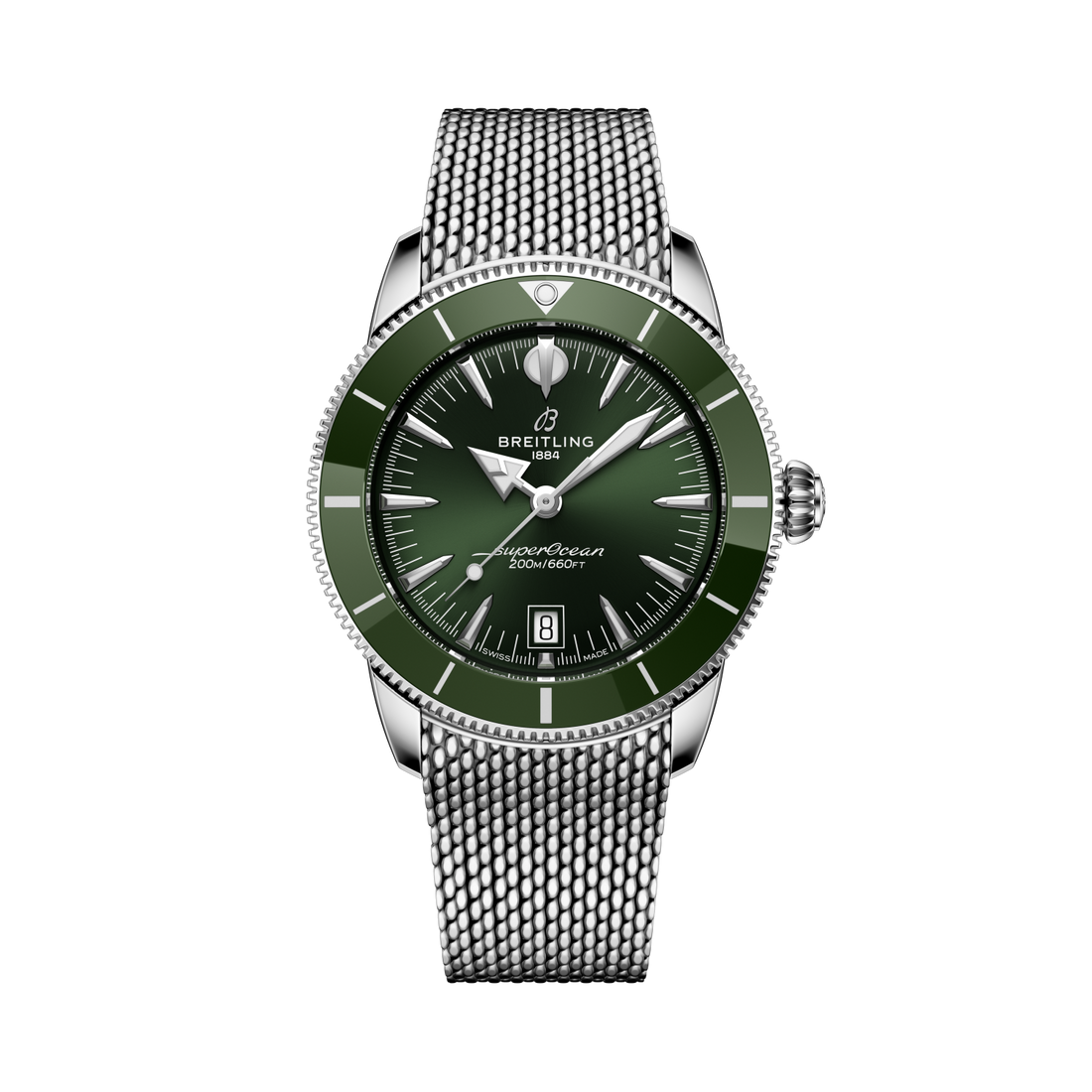 Breitling Superocean Heritage B31 Automatic 42 reference AB3111361L1A1 with Green dial, Stainless steel case, bracelet, front view