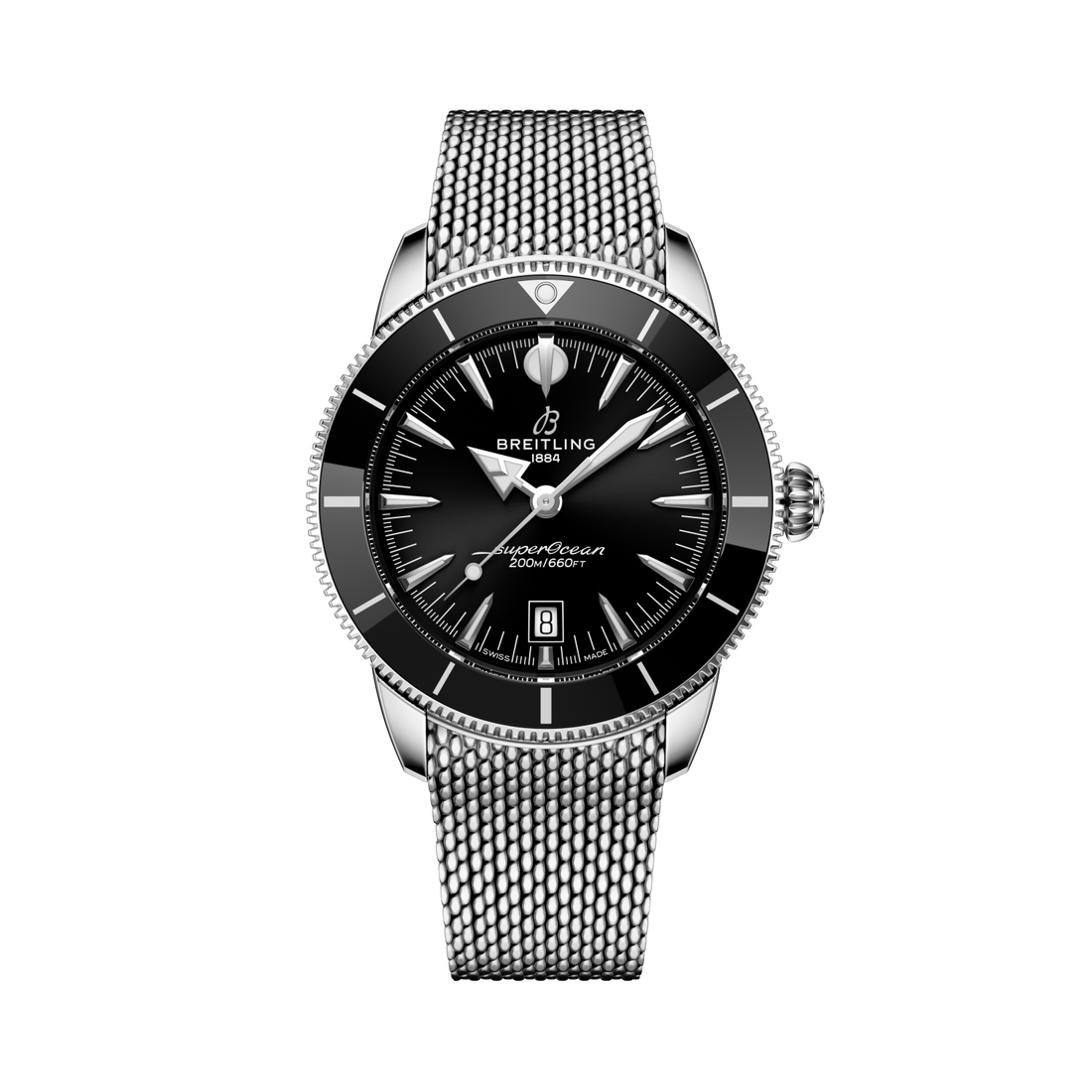Breitling Superocean Heritage B31 Automatic 44 reference AB3112241B1A1 with Black dial, Stainless steel case, bracelet, front view