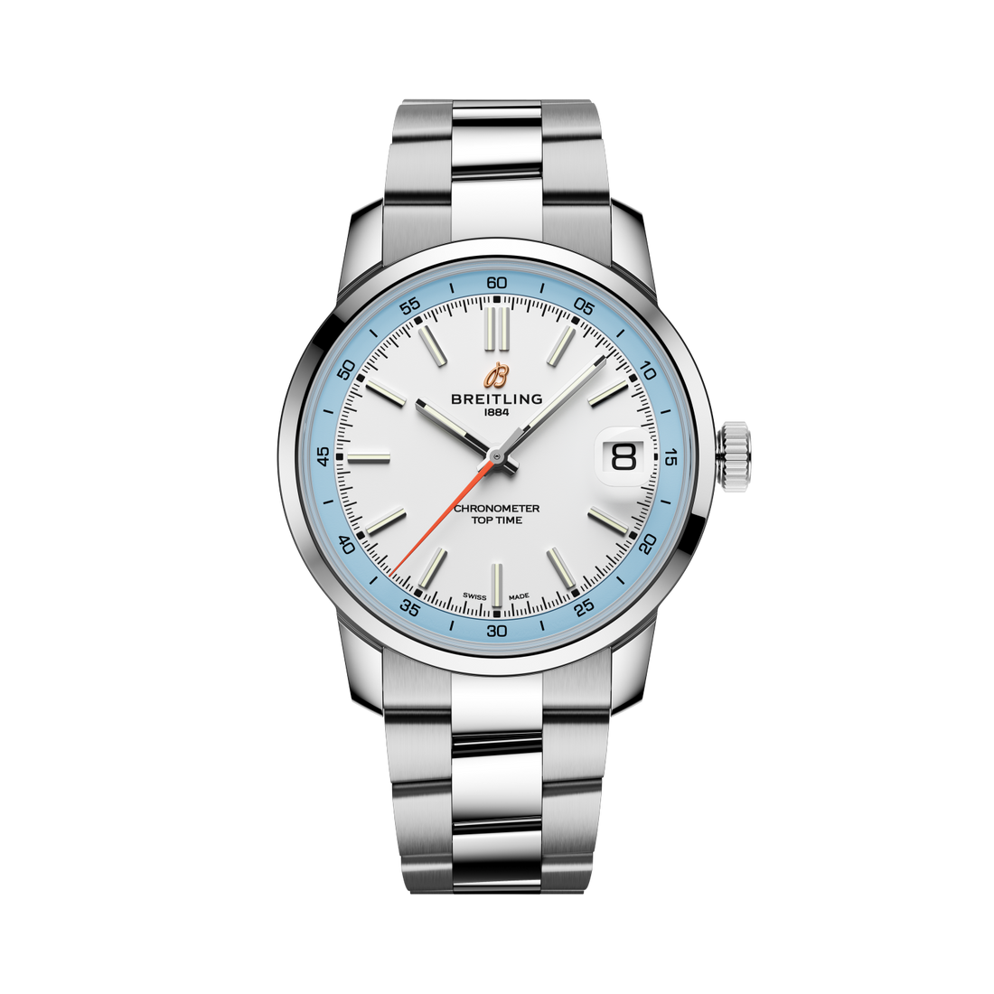 Breitling Top Time B31 reference AB3113281A1A1 with Cream dial, Stainless steel case, bracelet, front view