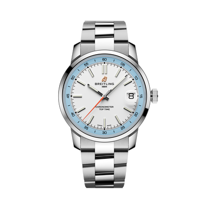 Breitling Top Time B31 reference AB3113281A1A1 with Cream dial, Stainless steel case, bracelet, front view