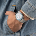 Breitling Top Time B31 reference AB3113281A1A1 with Cream dial, Stainless steel case, bracelet, on-wrist view