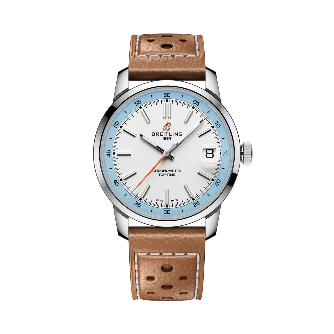 Breitling Top Time B31 reference AB3113281A1X1 with Cream dial, Stainless steel case, calfskin strap, front view