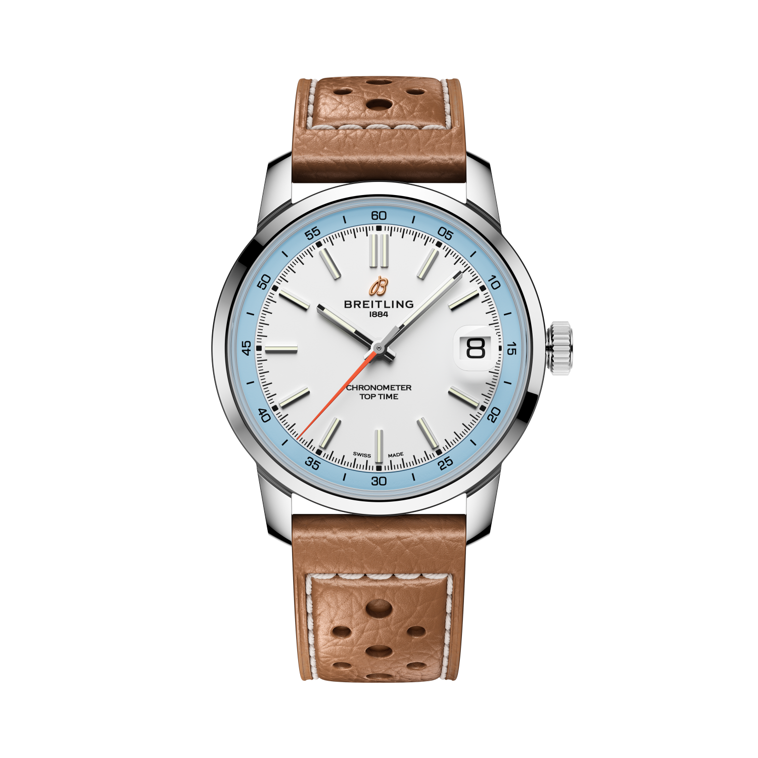 Breitling Top Time B31 reference AB3113281A1X1 with Cream dial, Stainless steel case, calfskin strap, front view