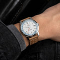 Breitling Top Time B31 reference AB3113281A1X1 with Cream dial, Stainless steel case, calfskin strap, on-wrist view