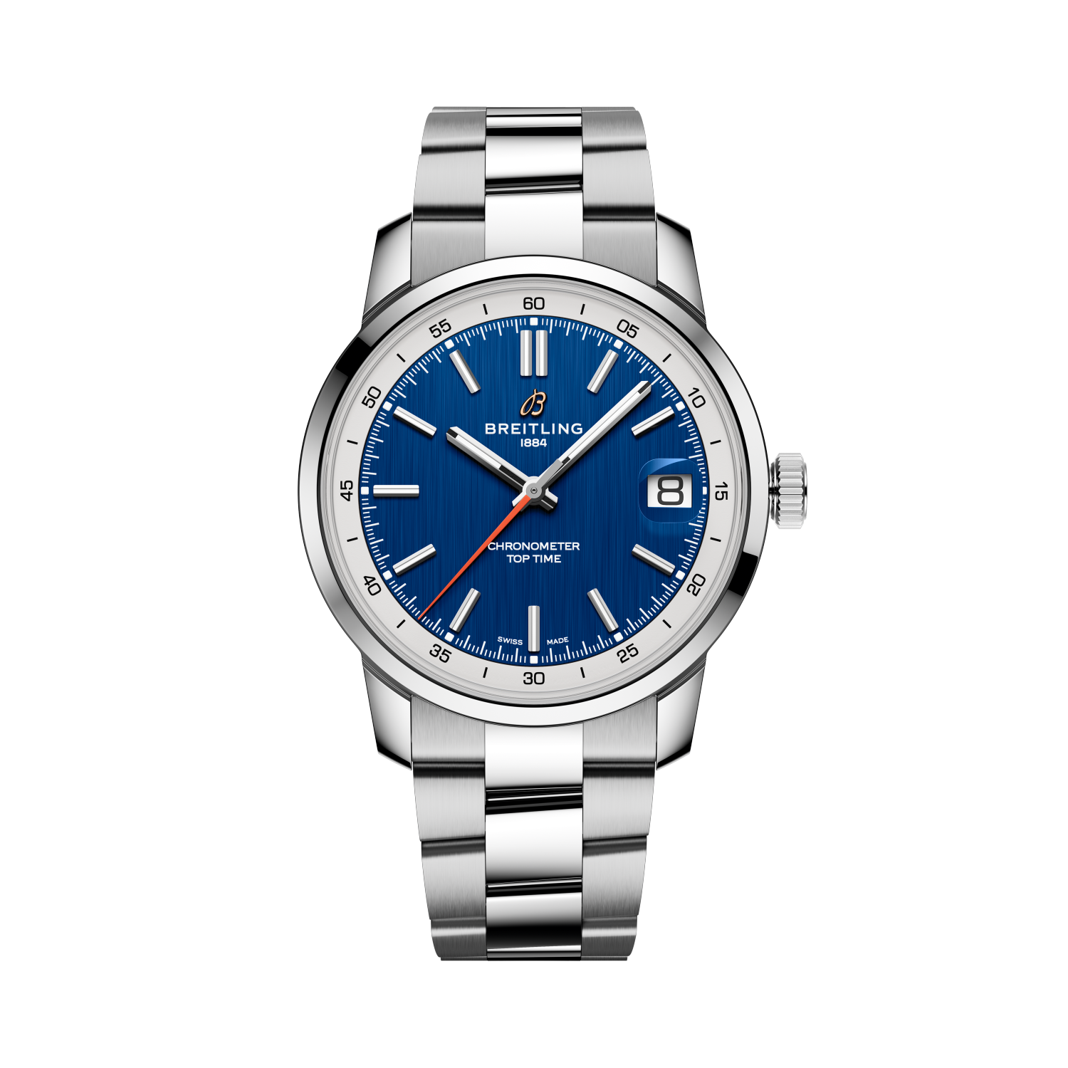 Breitling Top Time B31 reference AB3113A71C2A1 with Blue dial, Stainless steel case, bracelet, front view