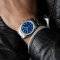 Breitling Top Time B31 reference AB3113A71C2A1 with Blue dial, Stainless steel case, bracelet, on-wrist view