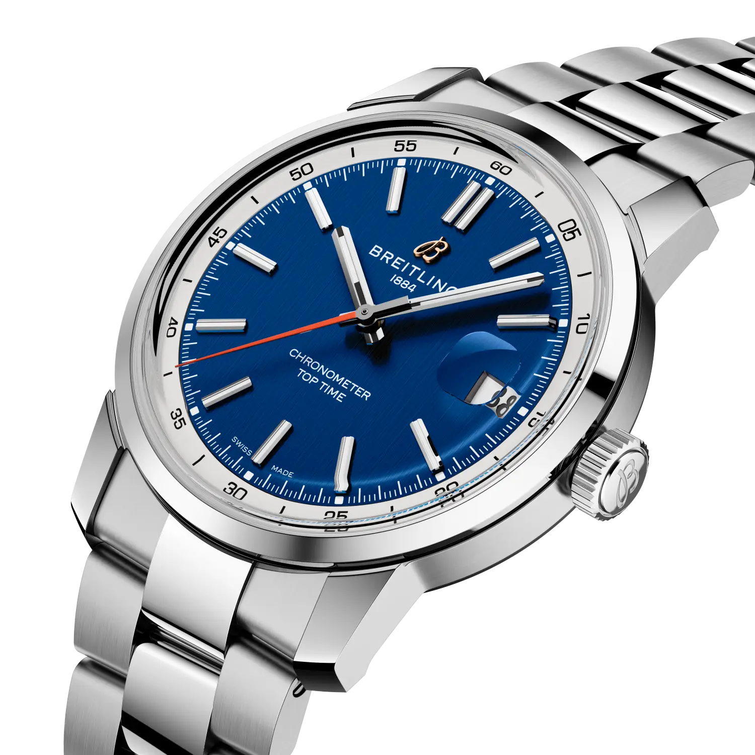 Breitling Top Time B31 reference AB3113A71C2A1 with Blue dial, Stainless steel case, bracelet, three-quarter view