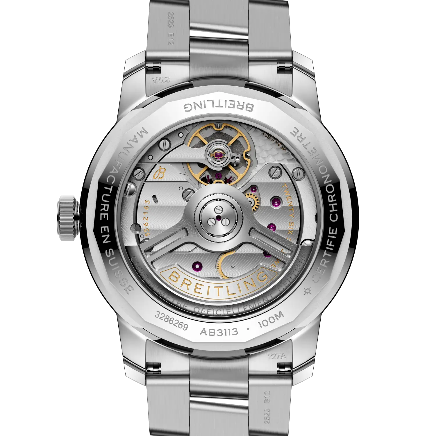 Caseback view of Breitling Top Time B31 reference AB3113A71L1A1