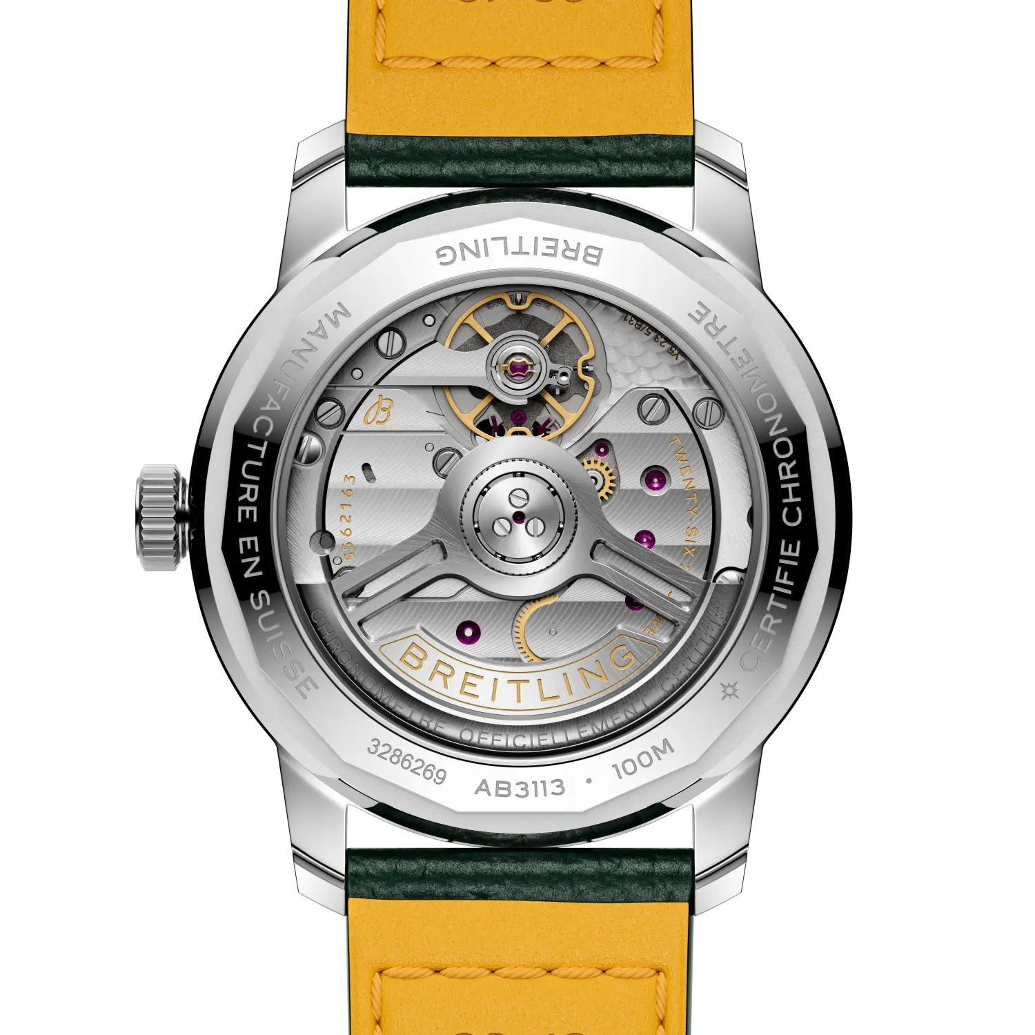 Caseback view of Breitling Top Time B31 reference AB3113A71L1X1