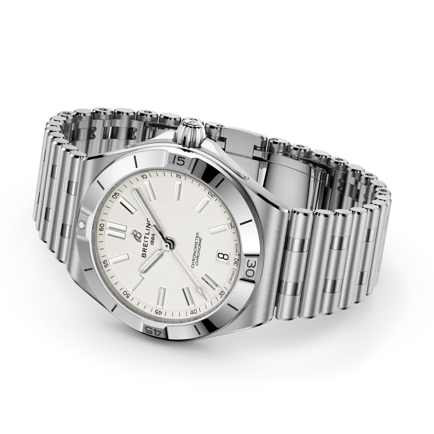 Breitling Chronomat B31 Automatic 40 reference AB3114101A1A1 with White dial, Stainless steel case, bracelet, bracelet or strap configuration view