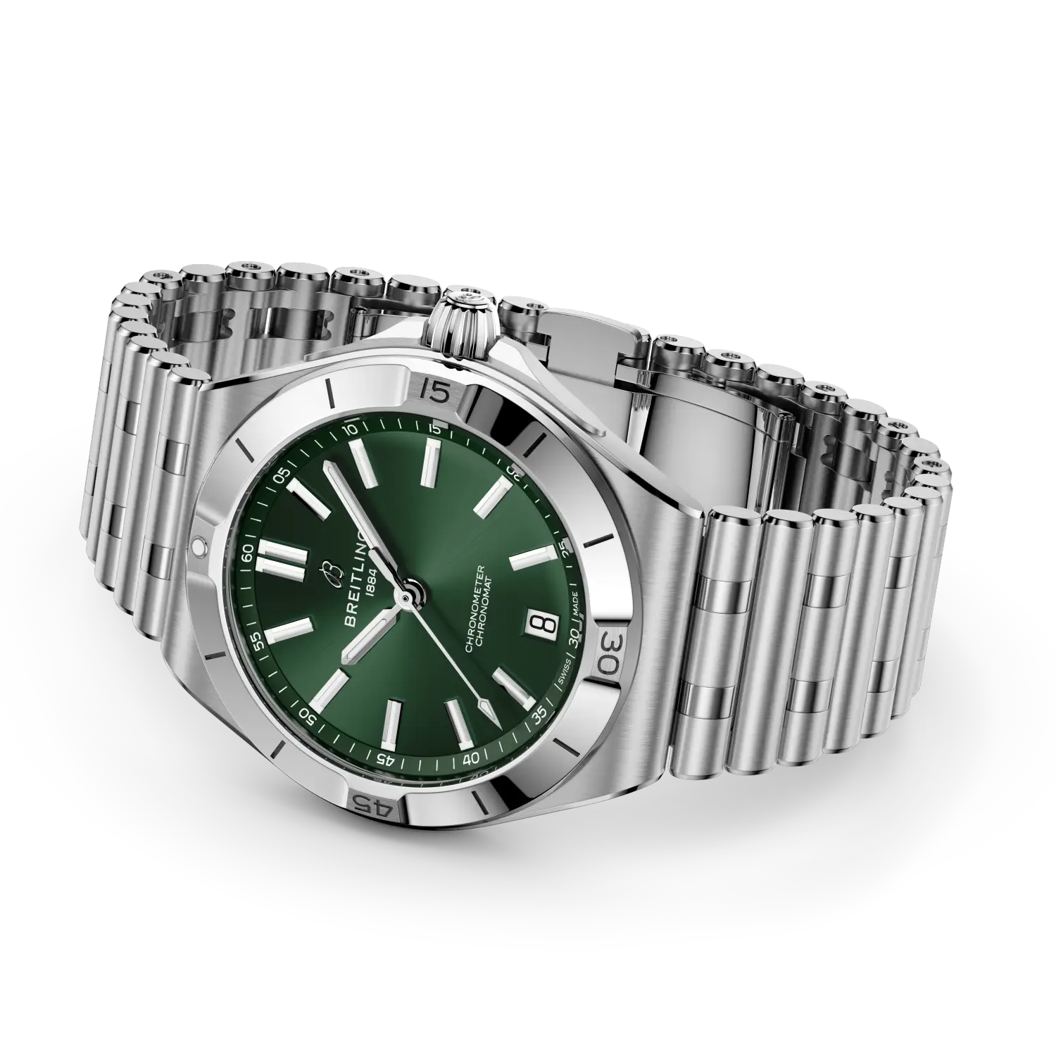 Breitling Chronomat B31 Automatic 40 reference AB3114101L1A1 with Green dial, Stainless steel case, bracelet, bracelet or strap configuration view