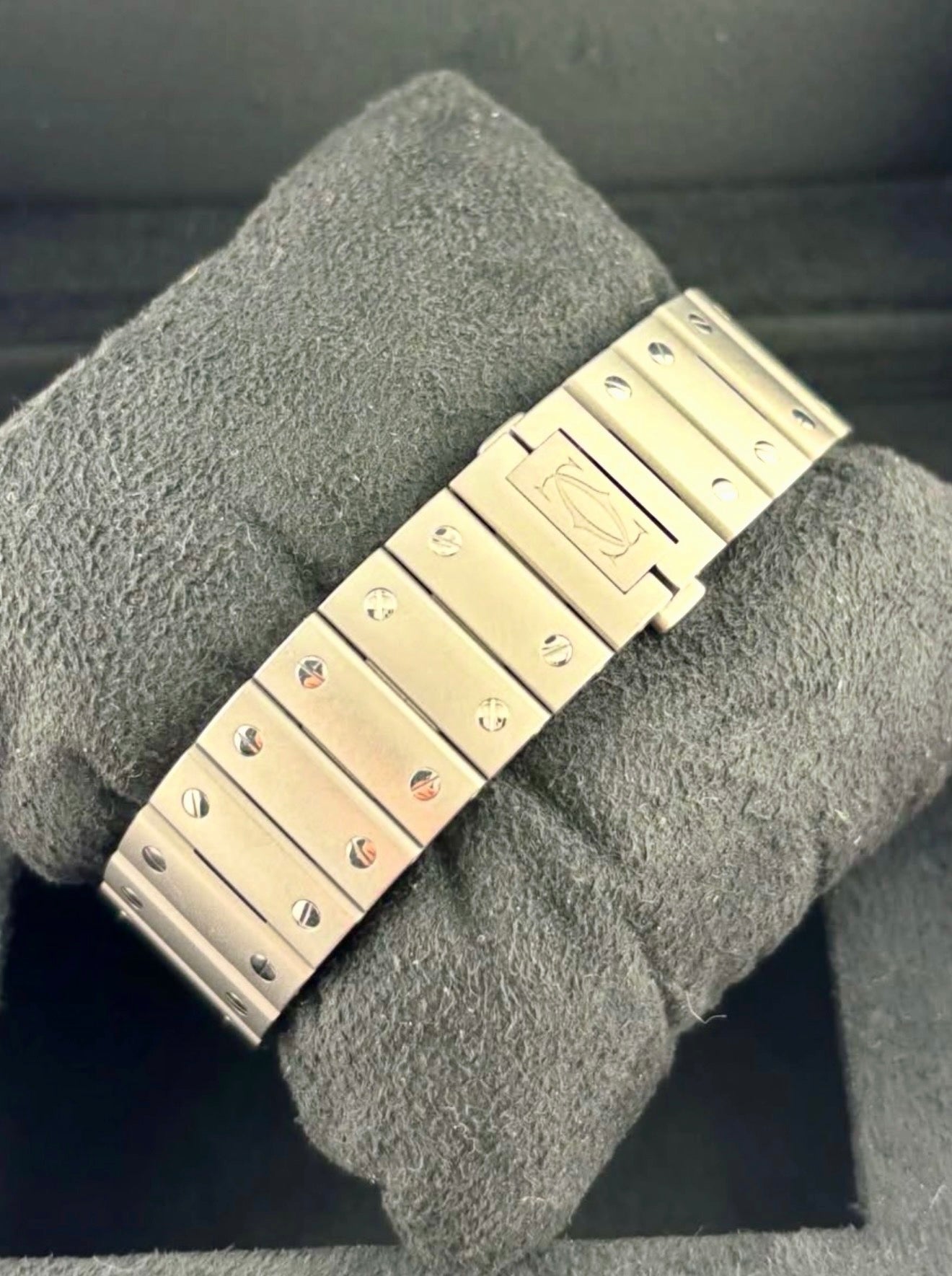 Cartier Santos WSSA0089 titanium bracelet and integrated clasp