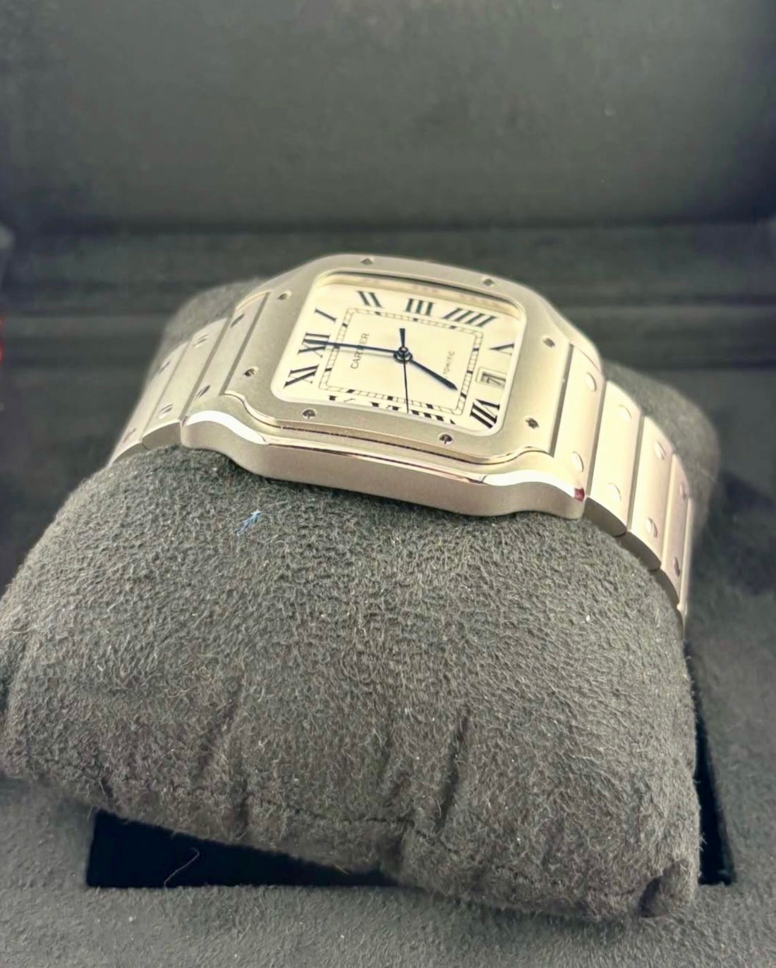 Cartier Santos WSSA0089 titanium case and bracelet side profile