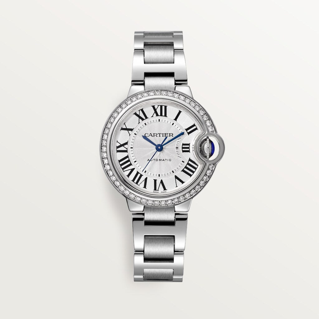 Cartier Ballon Bleu de Cartier 33 Diamond Bezel Silver Dial W4BB0023 UNWORN 2026