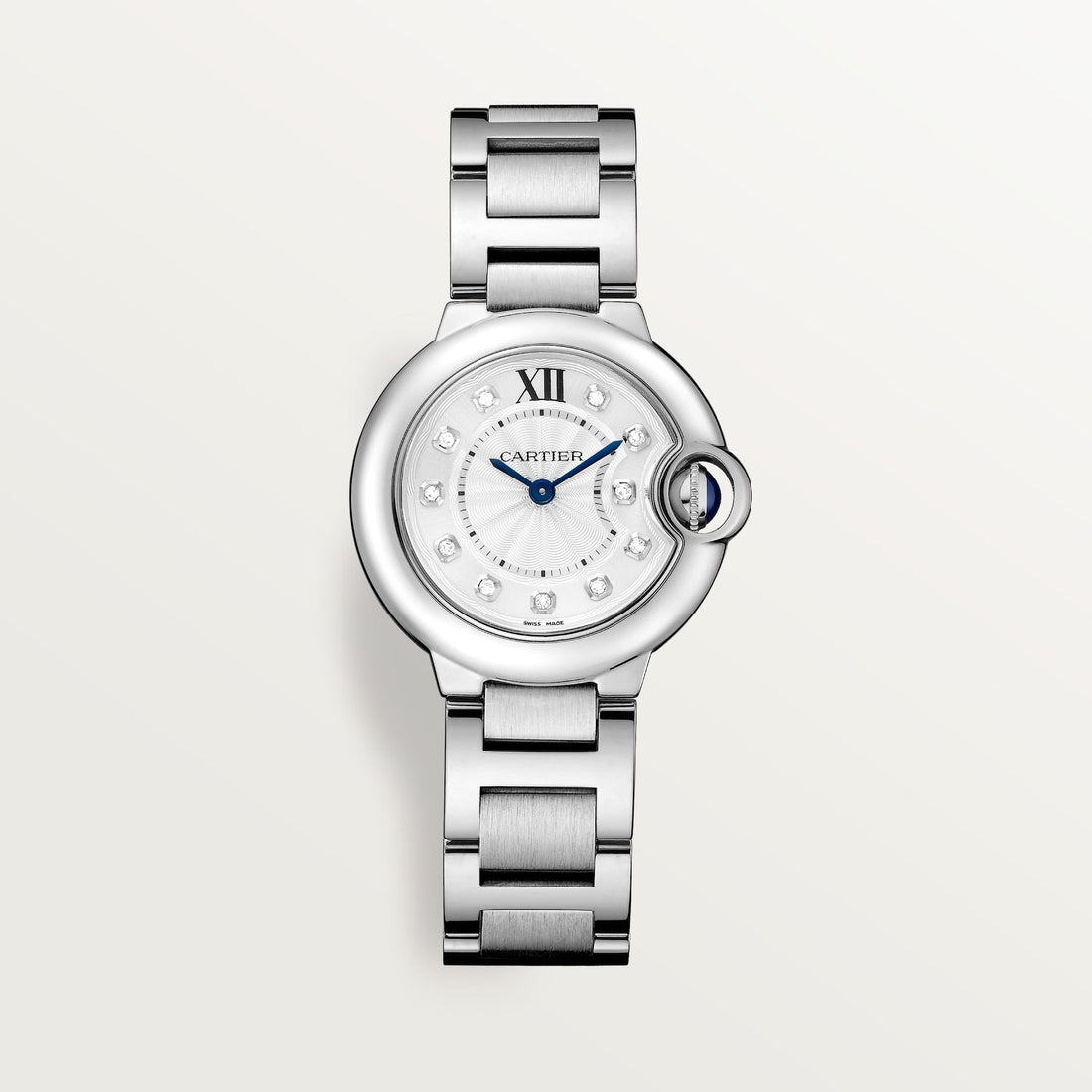 Cartier Ballon Bleu de Cartier 28 mm steel diamond-dial watch, reference W4BB0029