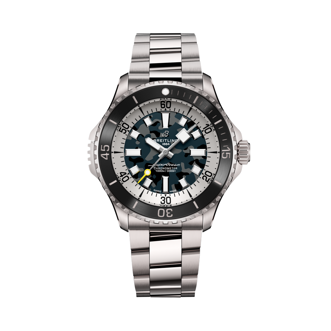 Breitling Superocean Automatic 46 Super Diver reference E10379351B1E1 with Black dial, Titanium case, bracelet, front view