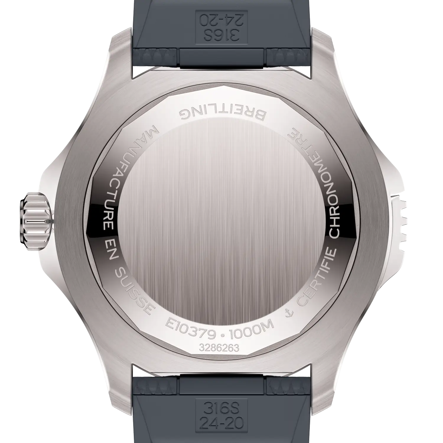 Caseback view of Breitling Superocean Automatic 46 Super Diver reference E10379351B1S1