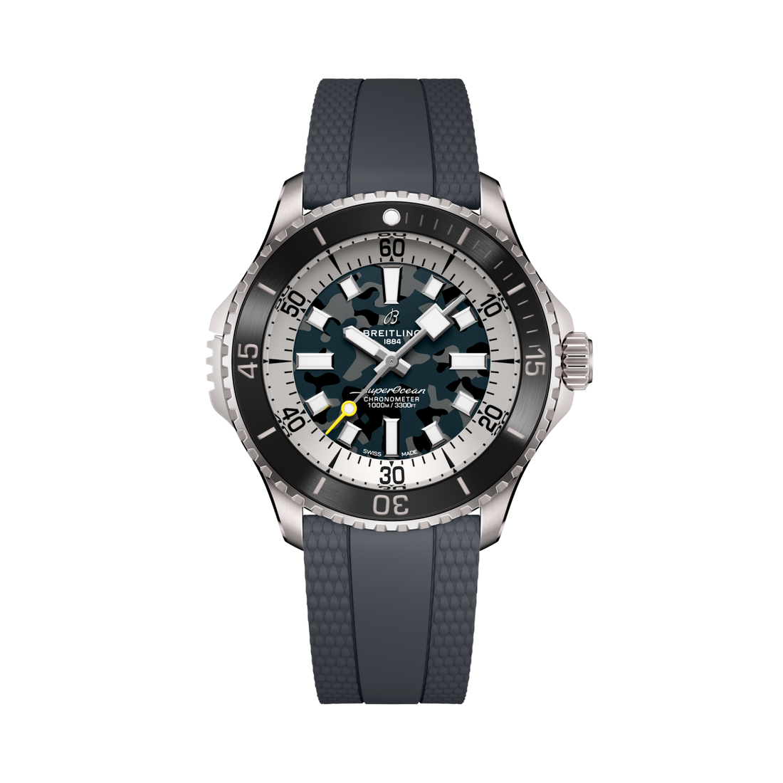 Breitling Superocean Automatic 46 Super Diver reference E10379351B1S1 with Black dial, Titanium case, rubber strap, front view