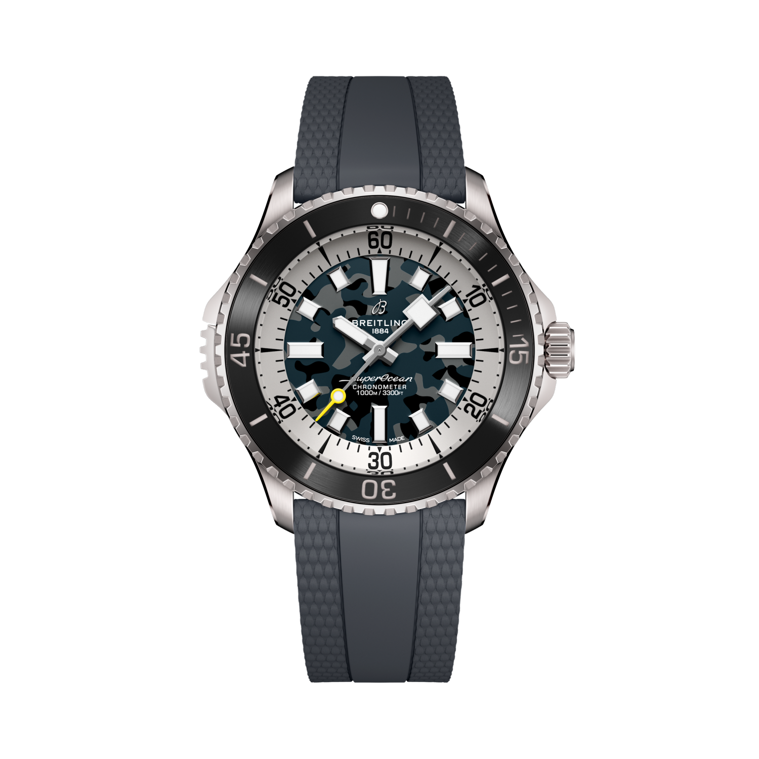 Breitling Superocean Automatic 46 Super Diver reference E10379351B1S1 with Black dial, Titanium case, rubber strap, front view