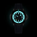 Breitling Superocean Automatic 46 Super Diver reference E10379351B1S1 with Black dial, Titanium case, rubber strap, illuminated dial view