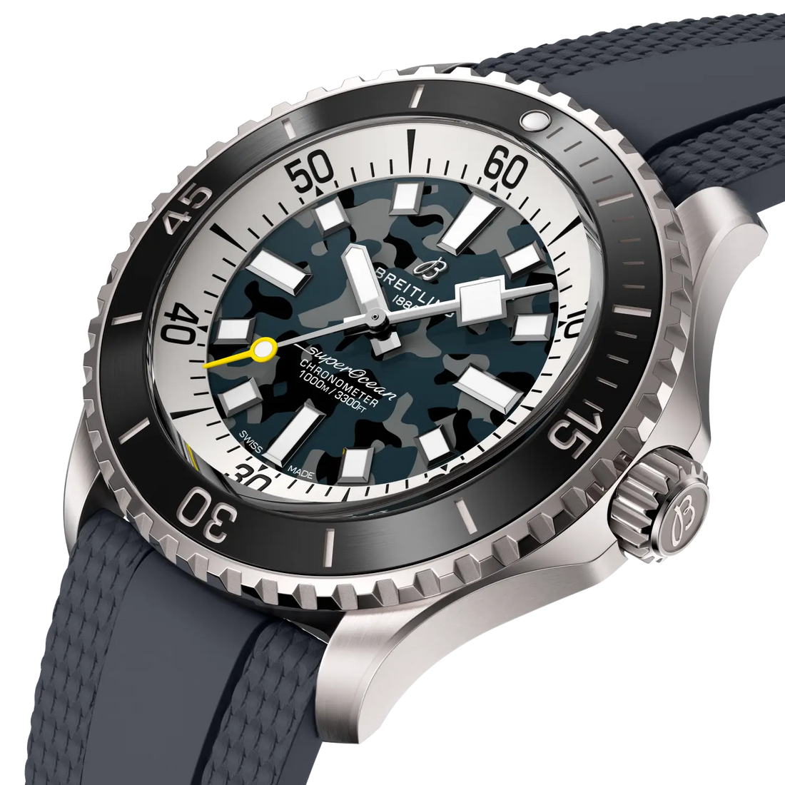 Breitling Superocean Automatic 46 Super Diver reference E10379351B1S1 with Black dial, Titanium case, rubber strap, front view