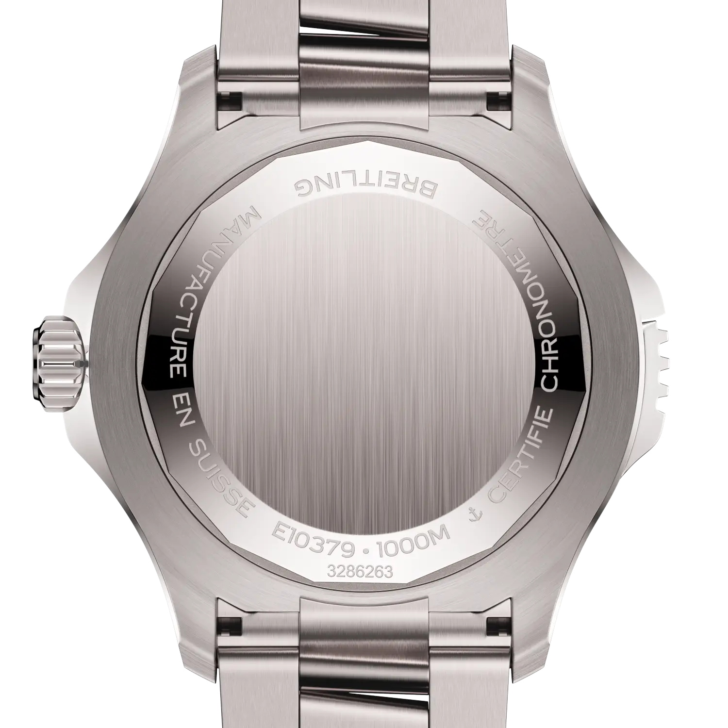 Caseback view of Breitling Superocean Automatic 46 Super Diver reference E10379D31L1E1