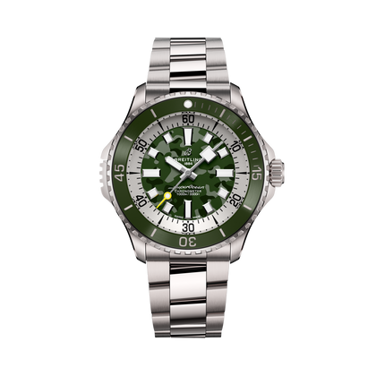 Breitling Superocean Automatic 46 Super Diver reference E10379D31L1E1 with Green dial, Titanium case, bracelet, front view