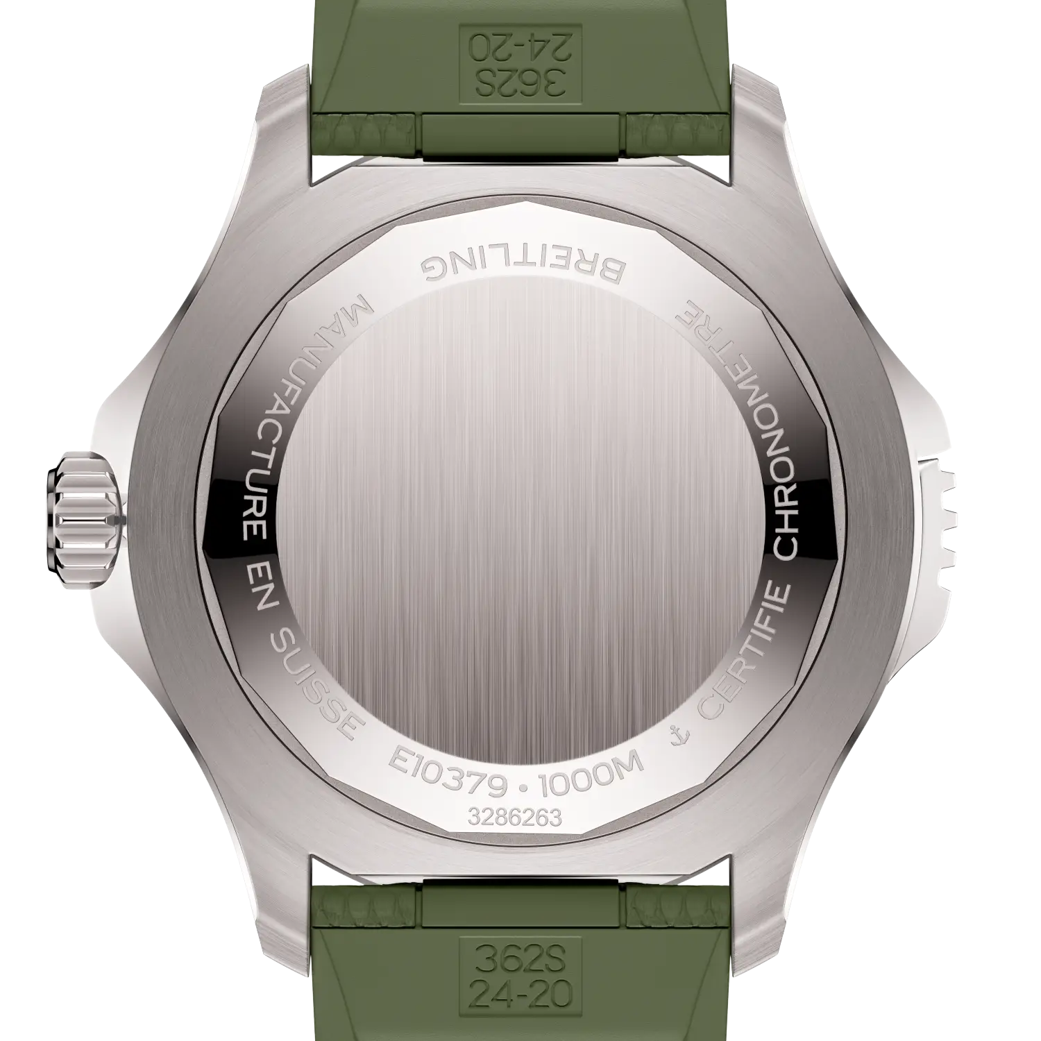 Caseback view of Breitling Superocean Automatic 46 Super Diver reference E10379D31L1S1
