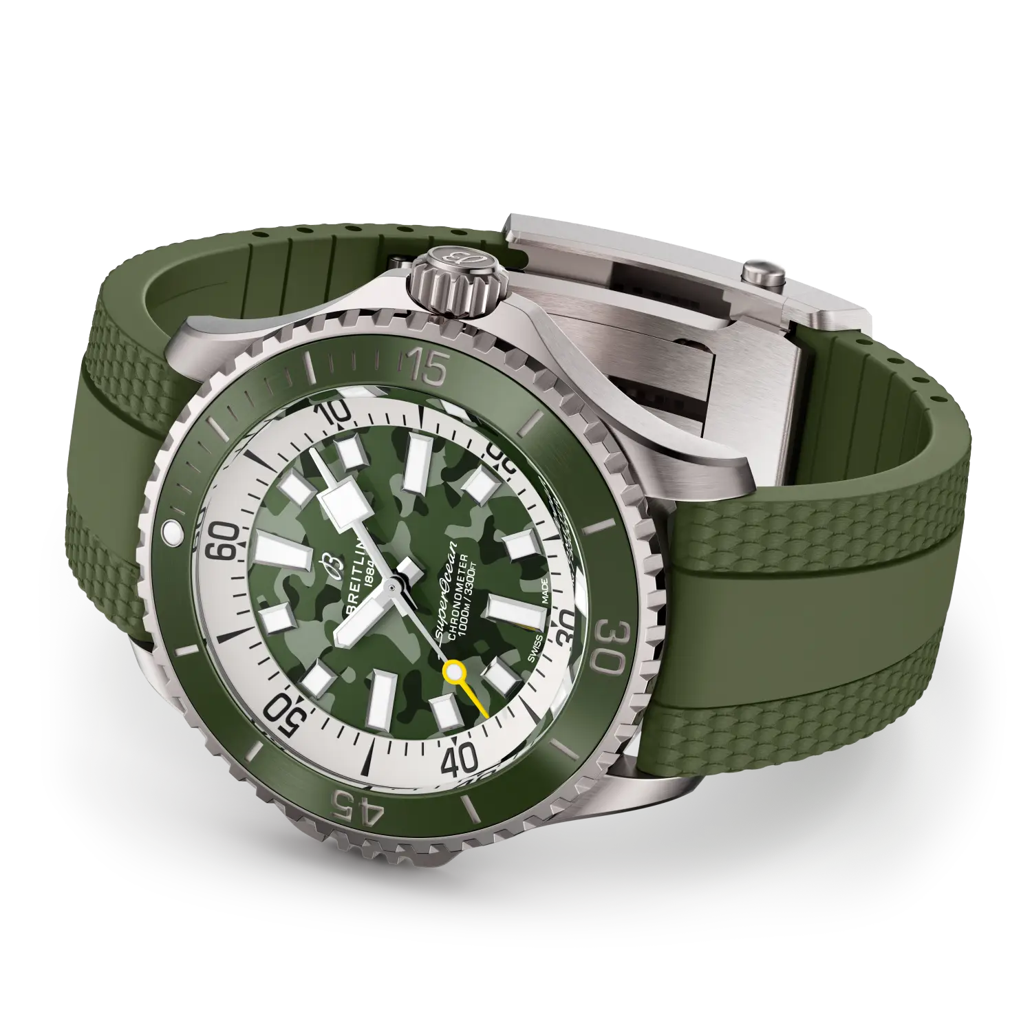Breitling Superocean Automatic 46 Super Diver reference E10379D31L1S1 with Green dial, Titanium case, rubber strap, bracelet or strap configuration view