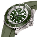 Breitling Superocean Automatic 46 Super Diver reference E10379D31L1S1 with Green dial, Titanium case, rubber strap, three-quarter view