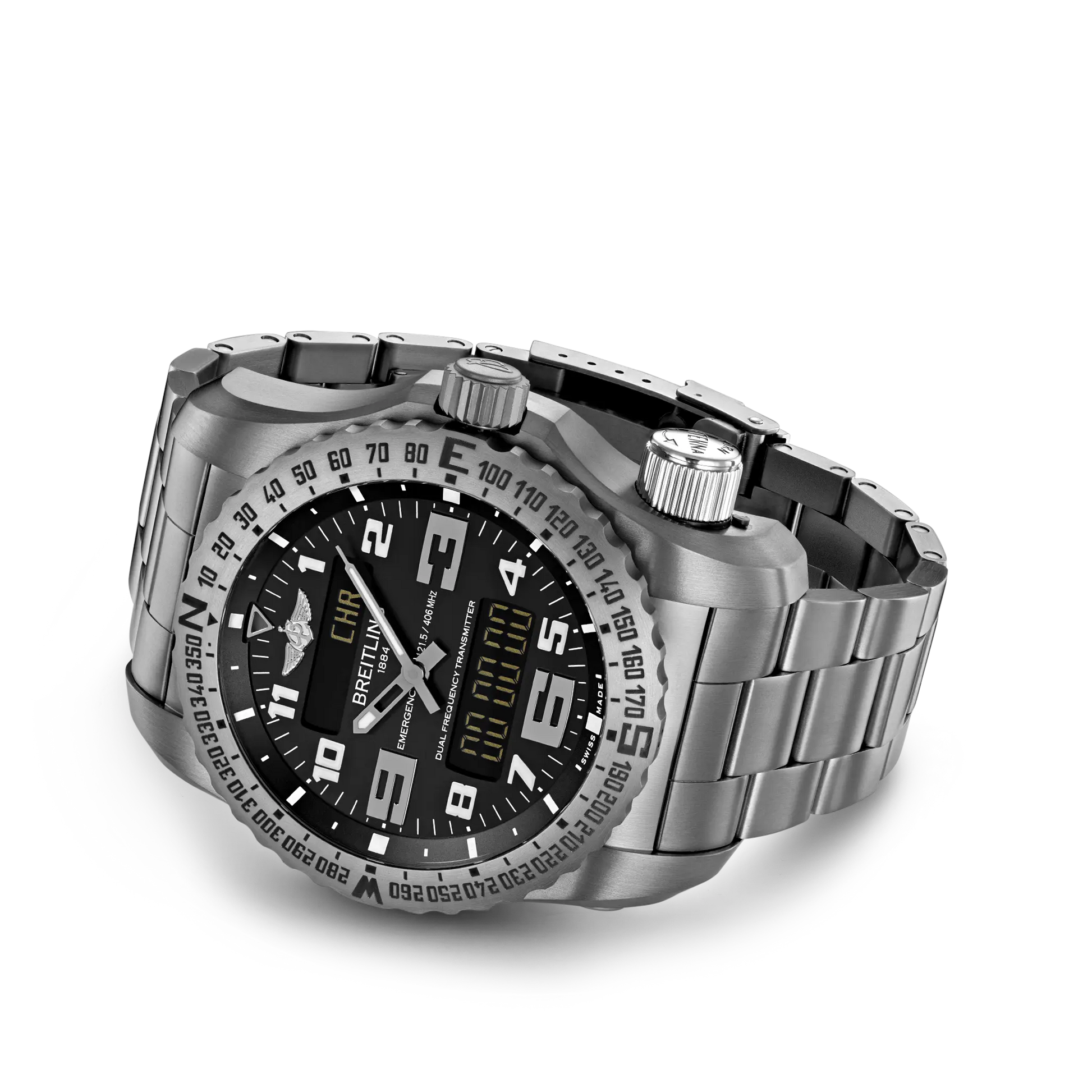 Breitling Emergency reference E76325221B1E1 with Black dial, Titanium case, bracelet, bracelet or strap configuration view