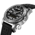 Breitling Emergency reference E76325221B1S1 with Black dial, Titanium case, rubber strap, three-quarter view