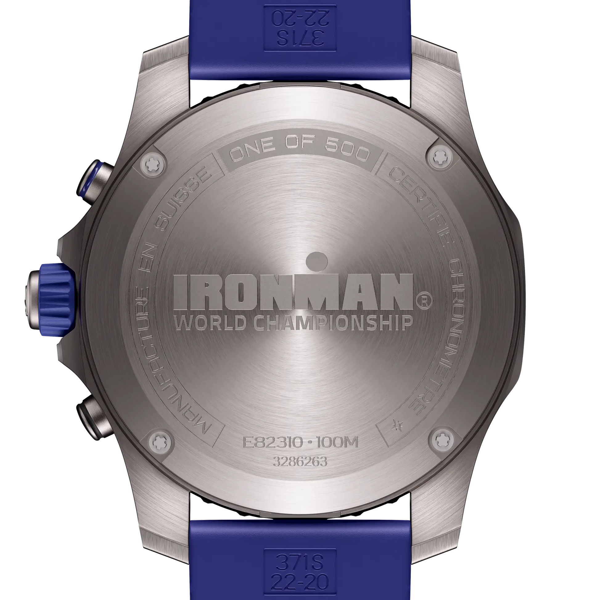 Caseback view of Breitling Endurance Pro 44 IRONMAN® World Championship 2024 reference E823104A1M1S1