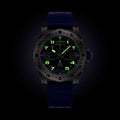 Breitling Endurance Pro 44 IRONMAN® World Championship 2024 reference E823104A1M1S1 with Anthracite dial, Titanium case, rubber strap, illuminated dial view