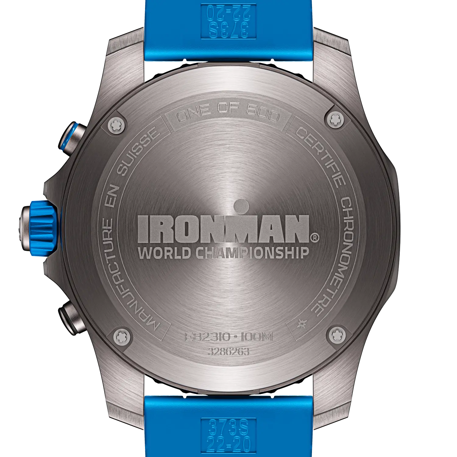 Caseback view of Breitling Endurance Pro IRONMAN® World Championship 2025 reference E823105A1M1S1